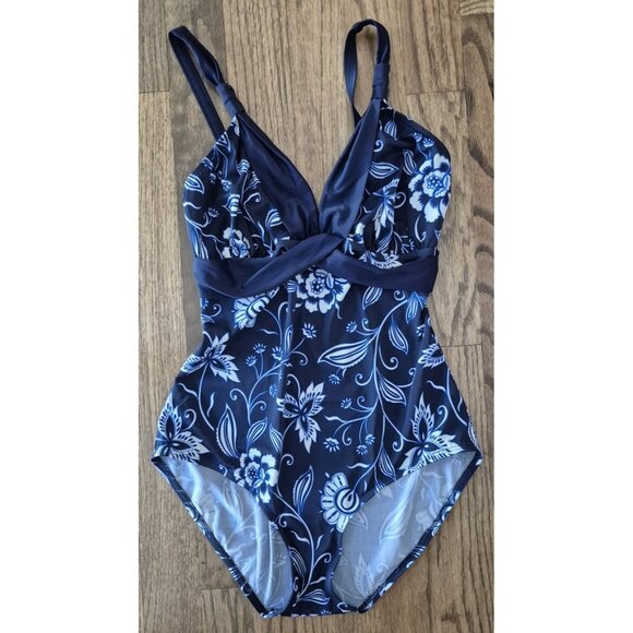 Roxanne Floral One Piece Bathingsuit Swimsuit Women's Size 16 /  Bra Size 40DD - Picture 1 of 3